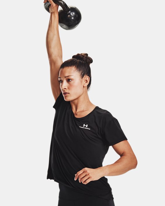 เสื้อแขนสั้น UA RUSH™ Energy Core สำหรับผู้หญิง in Black image number 0